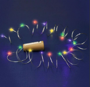 Somogyi MLD 20/M Micro LED-es elemes fényfüzér, parafadugó alakú elemtartóval